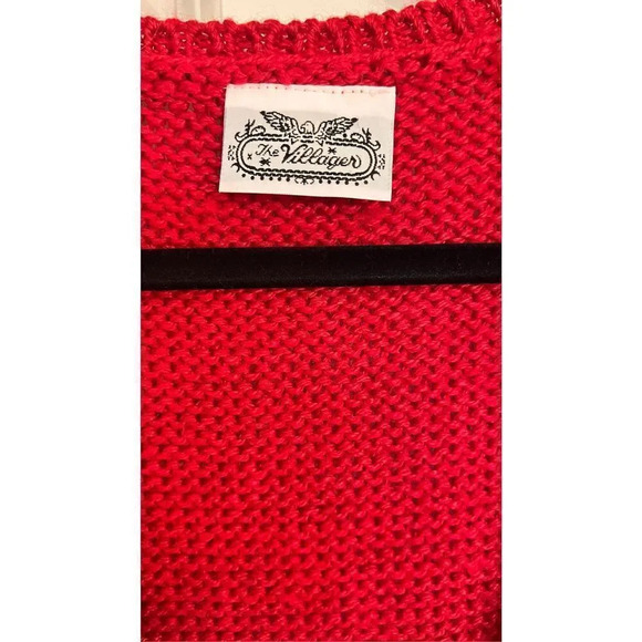 Vintage The Villager Women’s Large Red Christmas Yuletide Bell Ugly Vest Jacket - Picture 5 of 10